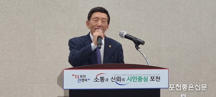 이철규 학장이 입학식사를 하고 있다. (사진=문석완 기자)