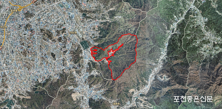가산면 우금리 산64-11번지 일원 '르네상스 GC' 골프장 예정지. 