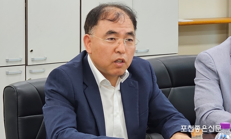 대진TP 이원웅 전략사업본부장이 축산 냄새 저감 사업에 대해 발언하고 있다. (사진=문석완 기자)