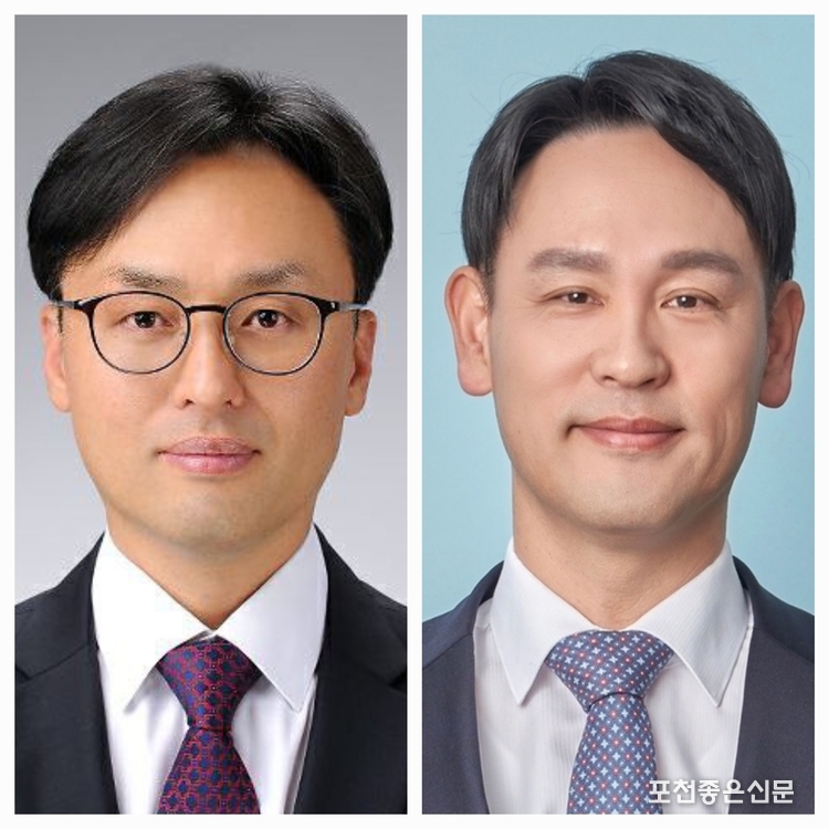  지난 10일 용산 대통령 행정관을 사퇴히고 총선 출마에 나선 허청회(왼쪽)와 권신일 코레일관광개발 대표. 