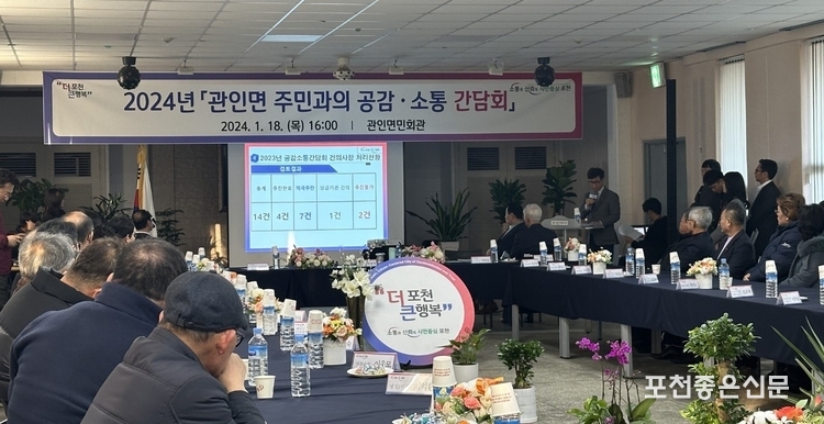 박헌일 관인면장이 보고하고 있다.
