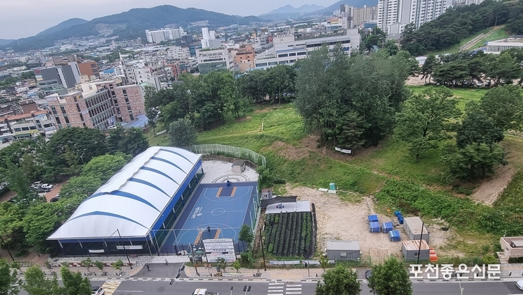 소흘읍 송우리 아리솔 청소년 체육광장 전경.