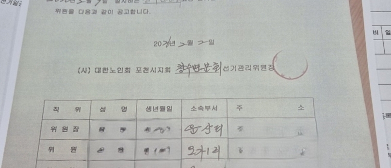 창수면 김 모 분회장 당선에 불복한 前 분회장