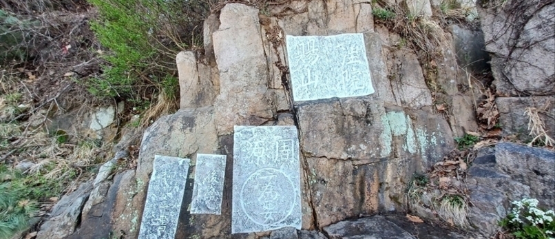 창수면 주원리에서 유기일 선생이 쓴 ‘주원(周源)’ 암각문 발견